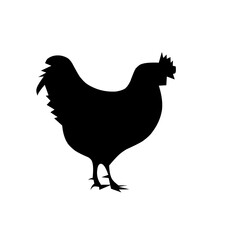 Chicken Silhouette Vector Icon – Rooster Hen Logo Symbol