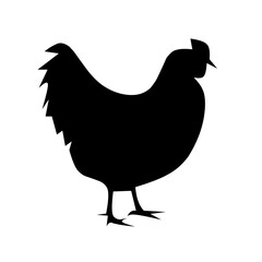 Chicken Silhouette Vector Icon – Rooster Hen Logo Symbol