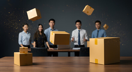 Dynamic business team collaborating on innovative projects in modern office environment with diverse professionals engaged in teamwork and strategic planning