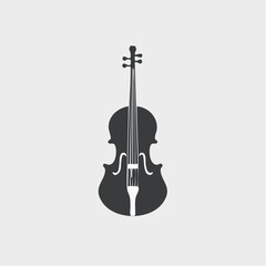 Fototapeta premium Silhouetted Cello Musical Instrument.