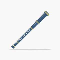Naklejka premium Simple Illustration of a Dark Blue Flute.