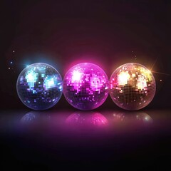 Obraz premium An artistic arrangement of glowing, colorful spheres against a dark backdrop, reflecting abstract creativity and style