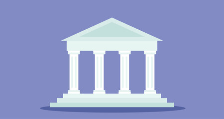 Obraz premium illustration of a bank building in duo-tone colors, isolated against a clean background, representing financial institutions