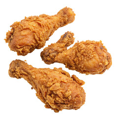 Fried Chicken Drumsticks isolated on transparent background  
