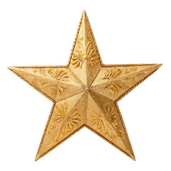 Fototapeta premium Golden Textured Christmas Star isolated on transparent background 