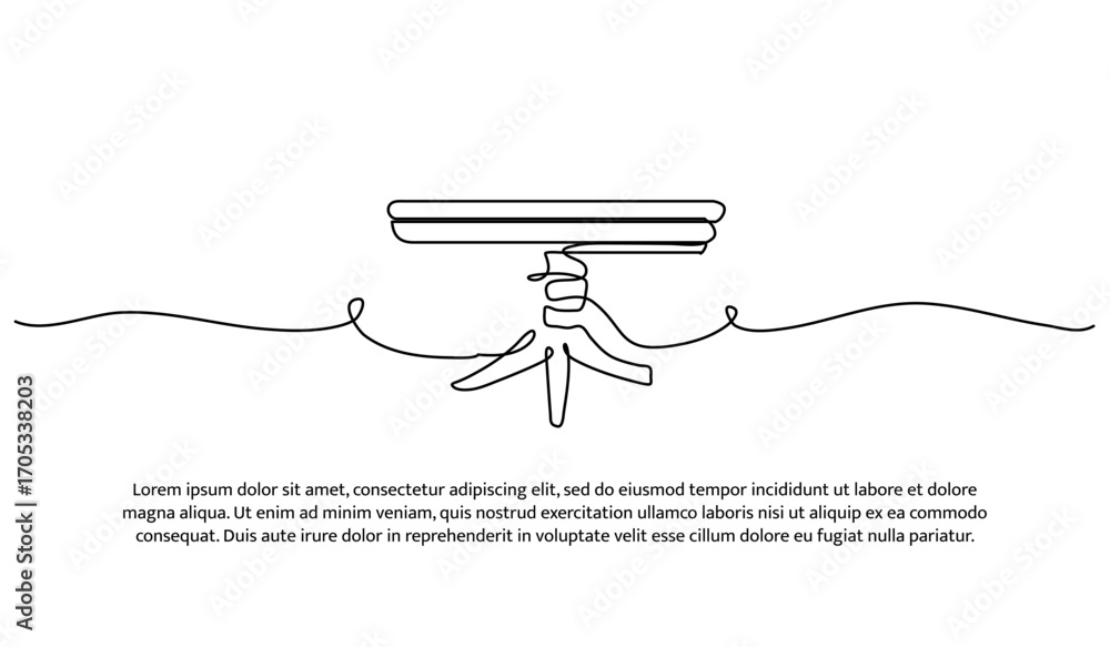 Aufkleber one line of table. abstract minimal continuous line.