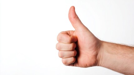 A hand shows a thumbs up signal against a white background. The gesture symbolizes support and approval, conveying a positive and encouraging message in a simple and clear manner