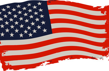 Fototapeta premium Abstract flag design features patriotic colors and brushstroke texture, creating a bold and dynamic visual suitable for themes of national pride or celebrations.