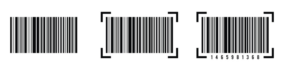 Realistic barcode. Barcode icon. Simple Fake Barcode vector icon. Black barcode icon. Collection of barcode icon for product identification, retail vector design element. Vector illustration eps 10.