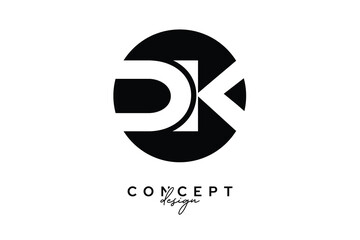 DK Creative Negative Space Circle Monogram Logo Design