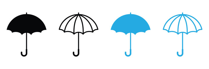 Open umbrella icon. Vector umbrella sign isolated. Illustration umbrella icon for mobile apps. Pictogram for web. Minimalist style icon umbrella. Business concept icon.