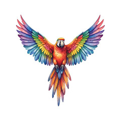 Fototapeta premium Vibrant watercolor 3d parrot illustration vector art scalable eps icon vector