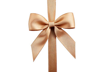 Fototapeta premium Beige ribbon bow isolated on transparent or white background