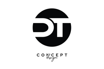 DT Creative Negative Space Circle Monogram Logo Design