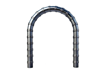 3D illustration of circle reinforcements steel TMT bar close up. ,silver isolated on transparent or white background