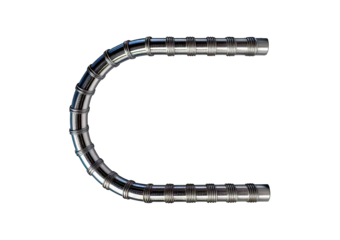 3D illustration of circle reinforcements steel TMT bar close up. ,silver isolated on transparent or white background