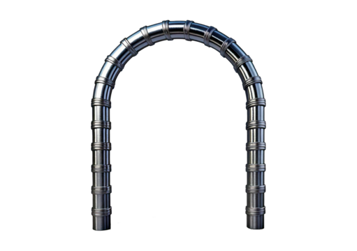 3D illustration of circle reinforcements steel TMT bar close up. ,silver isolated on transparent or white background