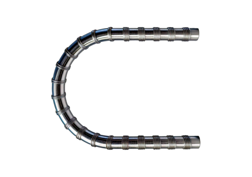 3D illustration of circle reinforcements steel TMT bar close up. ,silver isolated on transparent or white background