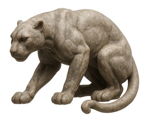 Fototapeta premium Stone figurine of a crouching panther