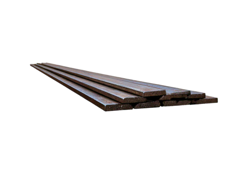 Flat rectangular metal bars isolated on transparent or white background