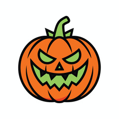 Halloween pumpkin with colorful glow Icon