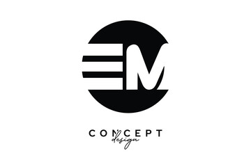 EM Creative Negative Space Circle Monogram Logo Design