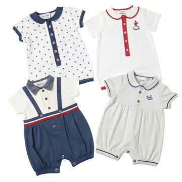 Classic baby rompers isolated on transparent background  
