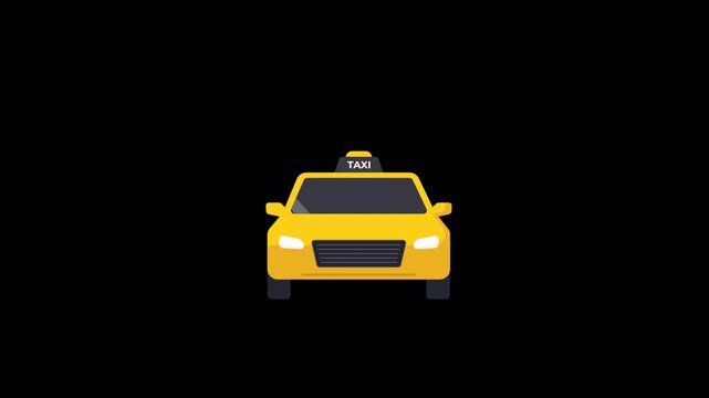 Taxi Car Animation Video - Transparent