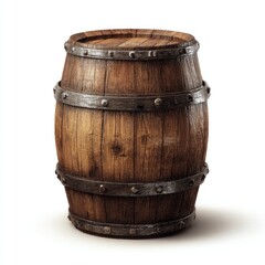 Obraz premium Aged wooden barrel, full view