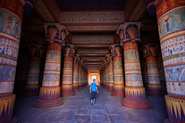 group of travelers taking pictures in Morocco's Atlas Film Studios in Morocco