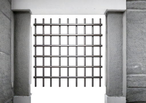 Prison bars, isolated on transparent or white background