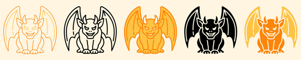 Gargoyle Icon Set Multiple Style Collection