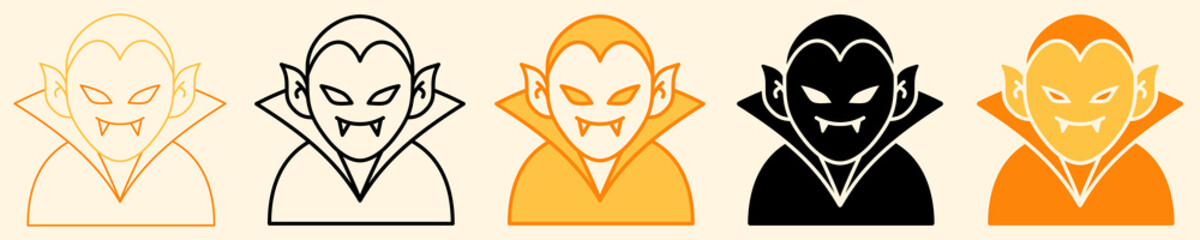 Vampire Icon Set Multiple Style Collection