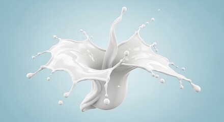 Milk Splash Art - Dynamic Liquid Movement and Freshness.