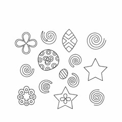 Cute hand drawn set of empty checkbox for check and cross mark diary note elements with check boxes in the shape of flower star heart circle cloud for weekly planner bullet journal notebook
