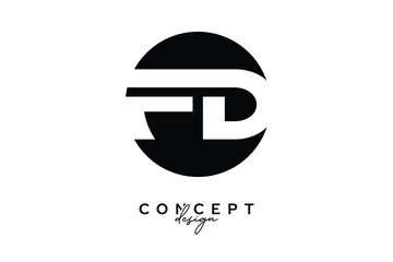 FD Creative Negative Space Circle Monogram Logo Design
