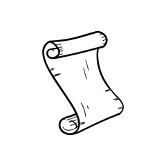 Ilustración de dibujado a mano de vector de pergaminos antiguos en estilo vintage grabado aislado sobre fondo blanco
