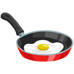 Fried Egg in Frying Pan Illustration Vector