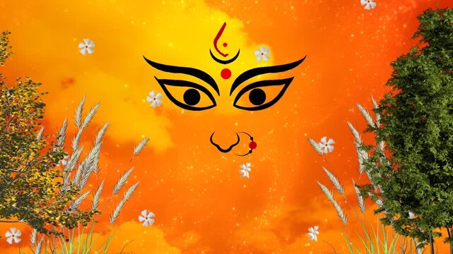 DURGA MAA FACE ANIMATION BACKGROUND FULL HD