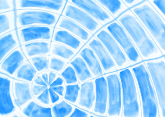 Abstract blue watercolor radiating circle tile pattern background