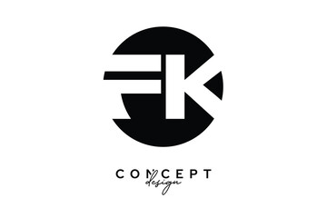 FK Creative Negative Space Circle Monogram Logo Design