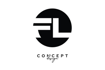 FL Creative Negative Space Circle Monogram Logo Design