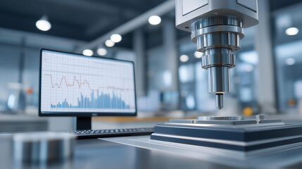 Rheometers test material viscosity in a materials lab with spindles rotating samples shearing torque gauges measuring and data curves plotting presented in a viscous photo wit