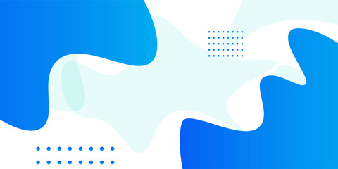 Modern abstract background with blue fluid organic shapes and dotted patterns on white. Clean and minimal design, perfect for business presentations