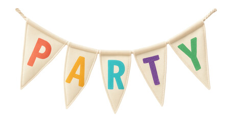 Decorative fabric bunting with printed letters