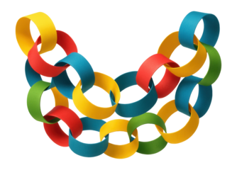 Birthday themed paper chains for hanging