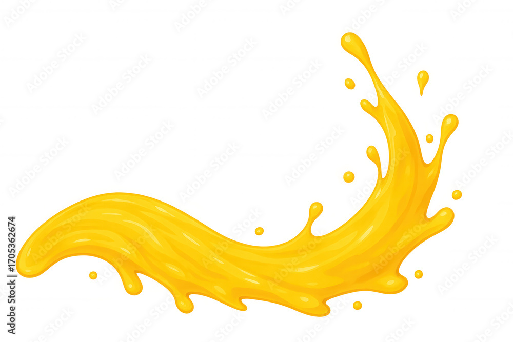 Poster vibrant orange juice splashing, generating dynamic wave with sparkling droplets against transparent 