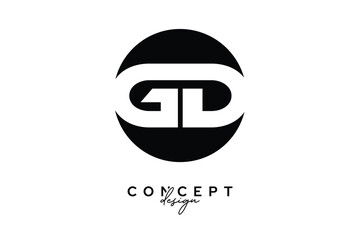 GD Creative Negative Space Circle Monogram Logo Design