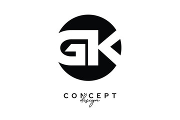 GK Creative Negative Space Circle Monogram Logo Design