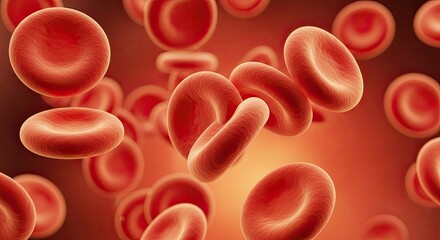 Red Blood Cells in Human Bloodstream.
